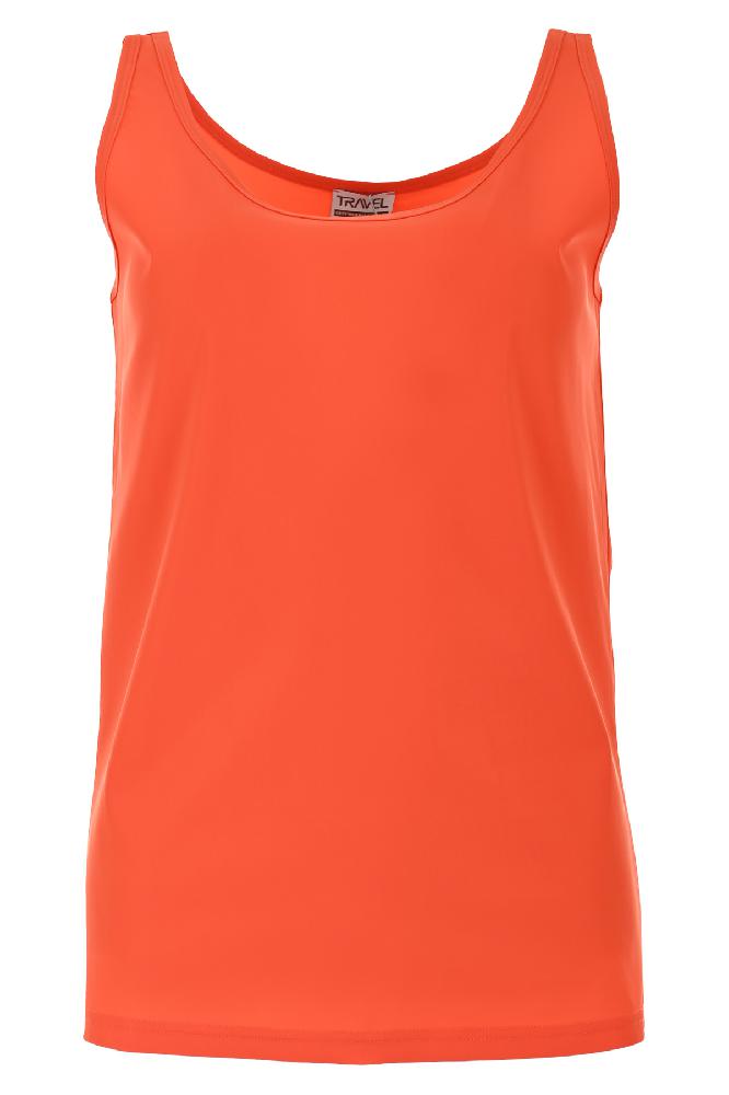 Deze mouwloze tanktop is ontworpen met een vrouwelijke ronde hals en is gemaakt van een comfortabele stretchy stof, waardoor deze mooi aansluit. De top valt naar maat.