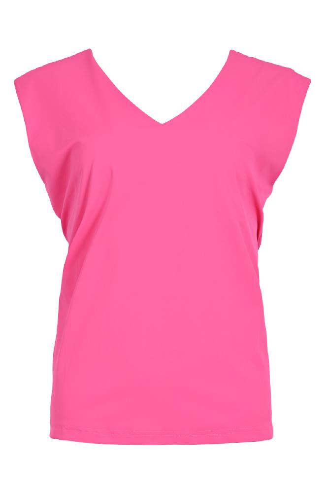 Leuke mouwloze top Met brede banden genaamd 'Blosh' in een mooie roze kleur. 